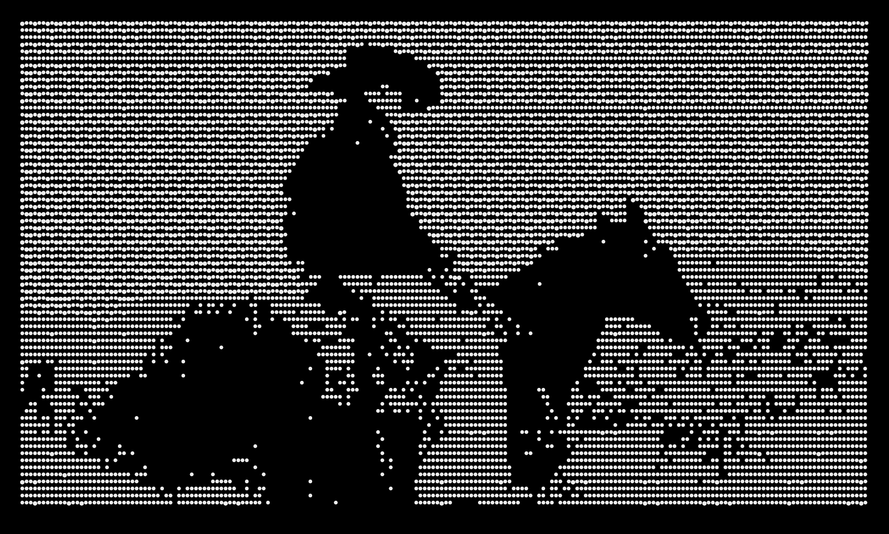 cowboy on horse image: ascii